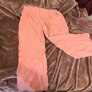 Women’s Pink Cotton 1X Wide Leg Pants